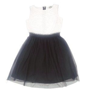 Speechless - Sleeveless Black $ White Dress - Mini - XS